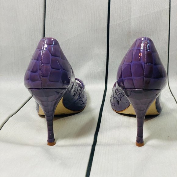 BCBG Girls Purple Lavender Croc Pattern Heels 7.5 - Picture 3 of 6